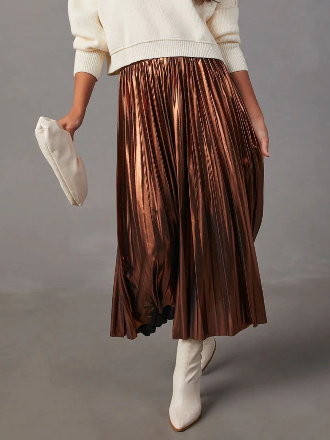 Pleated Midi Skirt