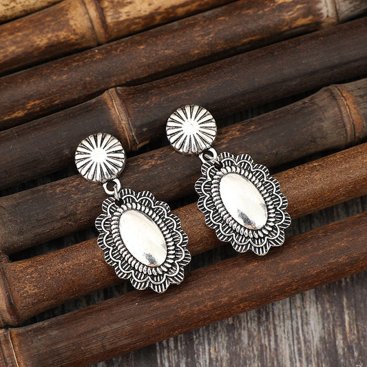 Alloy Flower Dangle Earrings