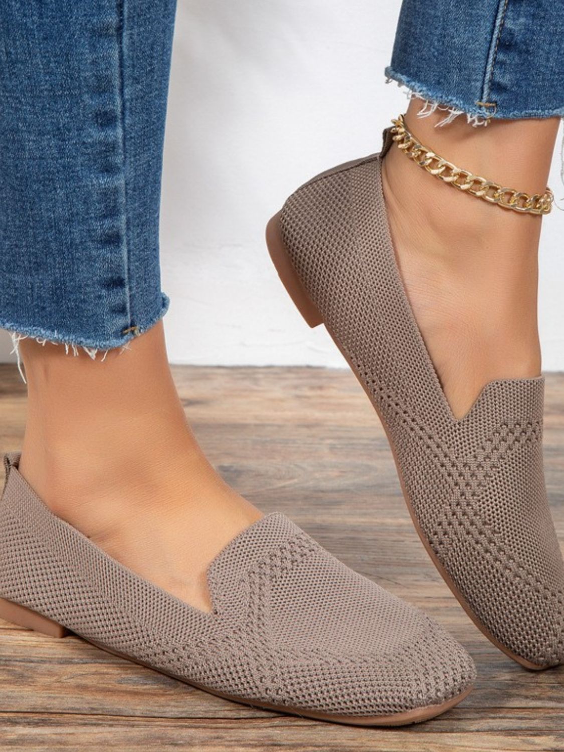 Square Toe Flat Slip-Ons