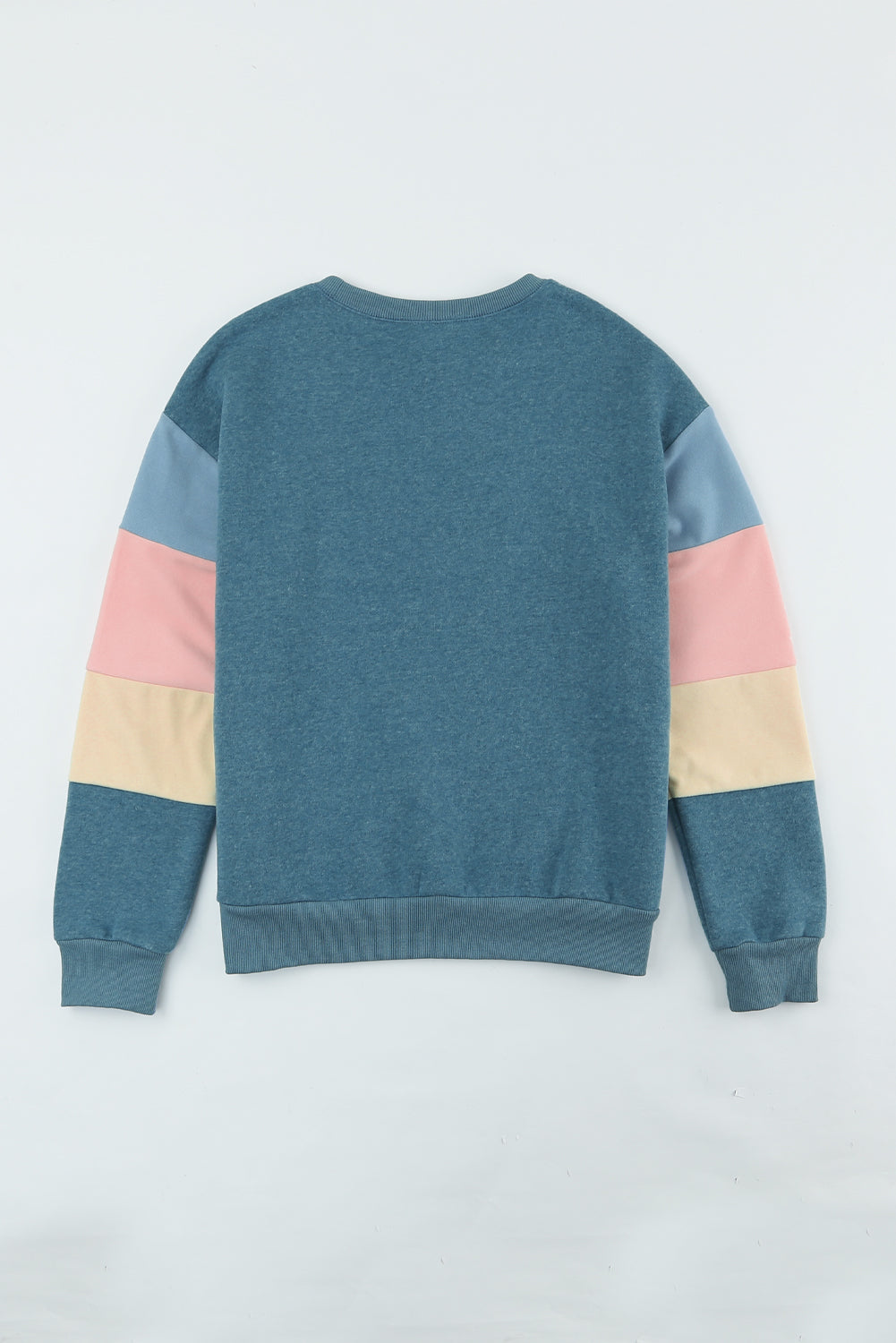 Color Block Round Neck Long Sleeve Sweatshirt