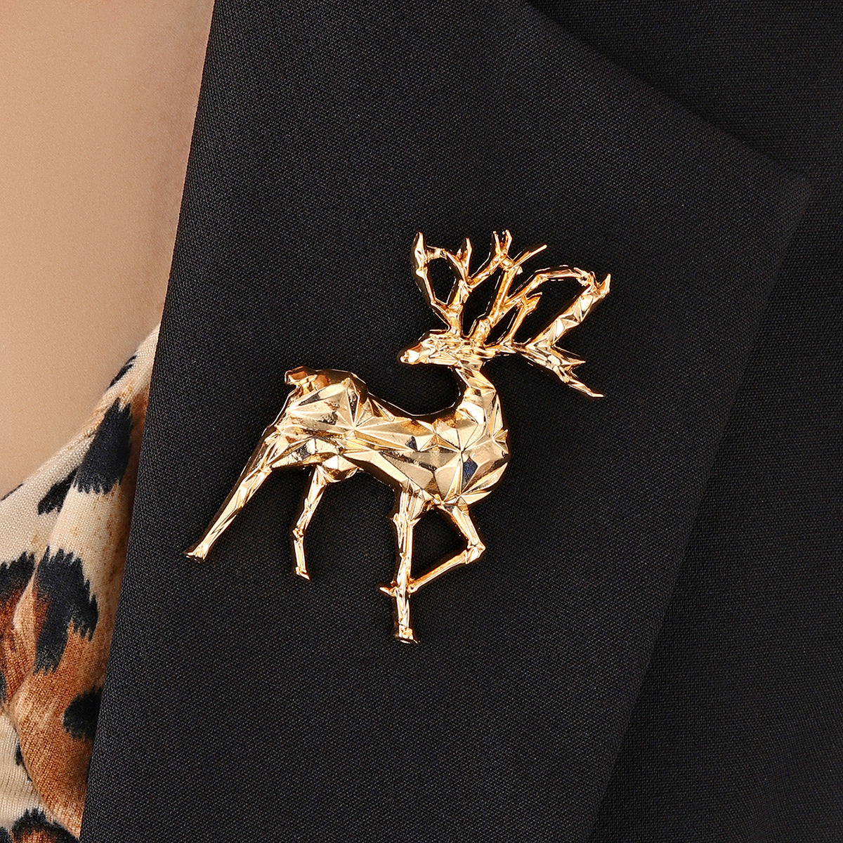 Alloy Reindeer Brooch