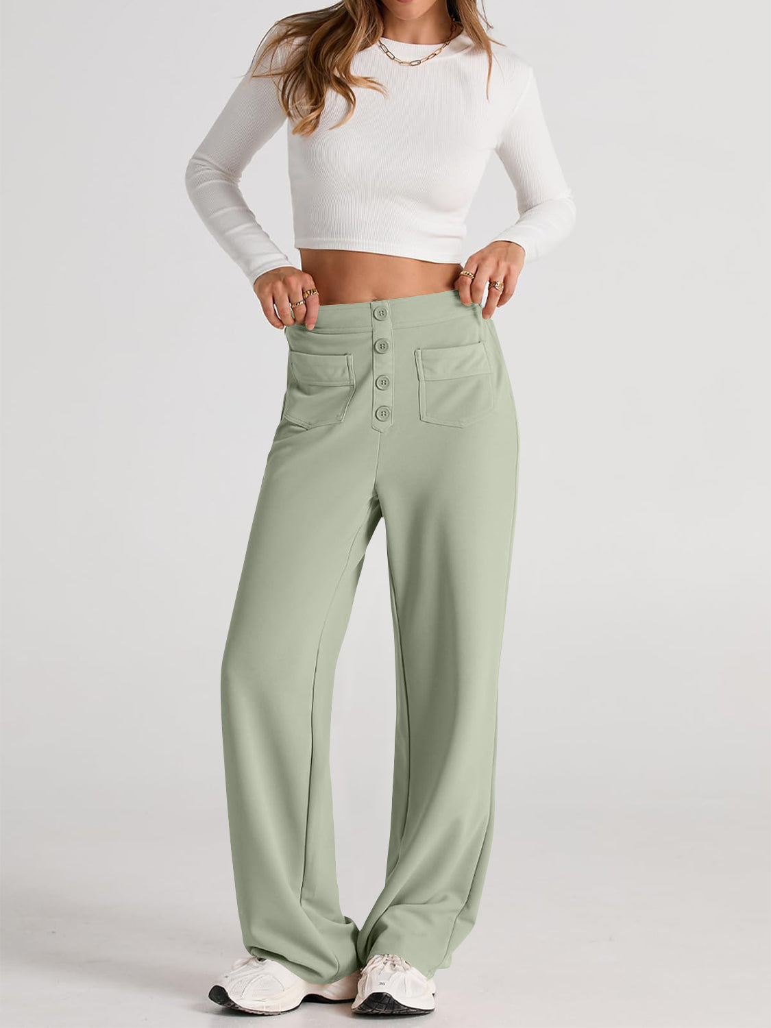 High Waist Wide Leg Pants