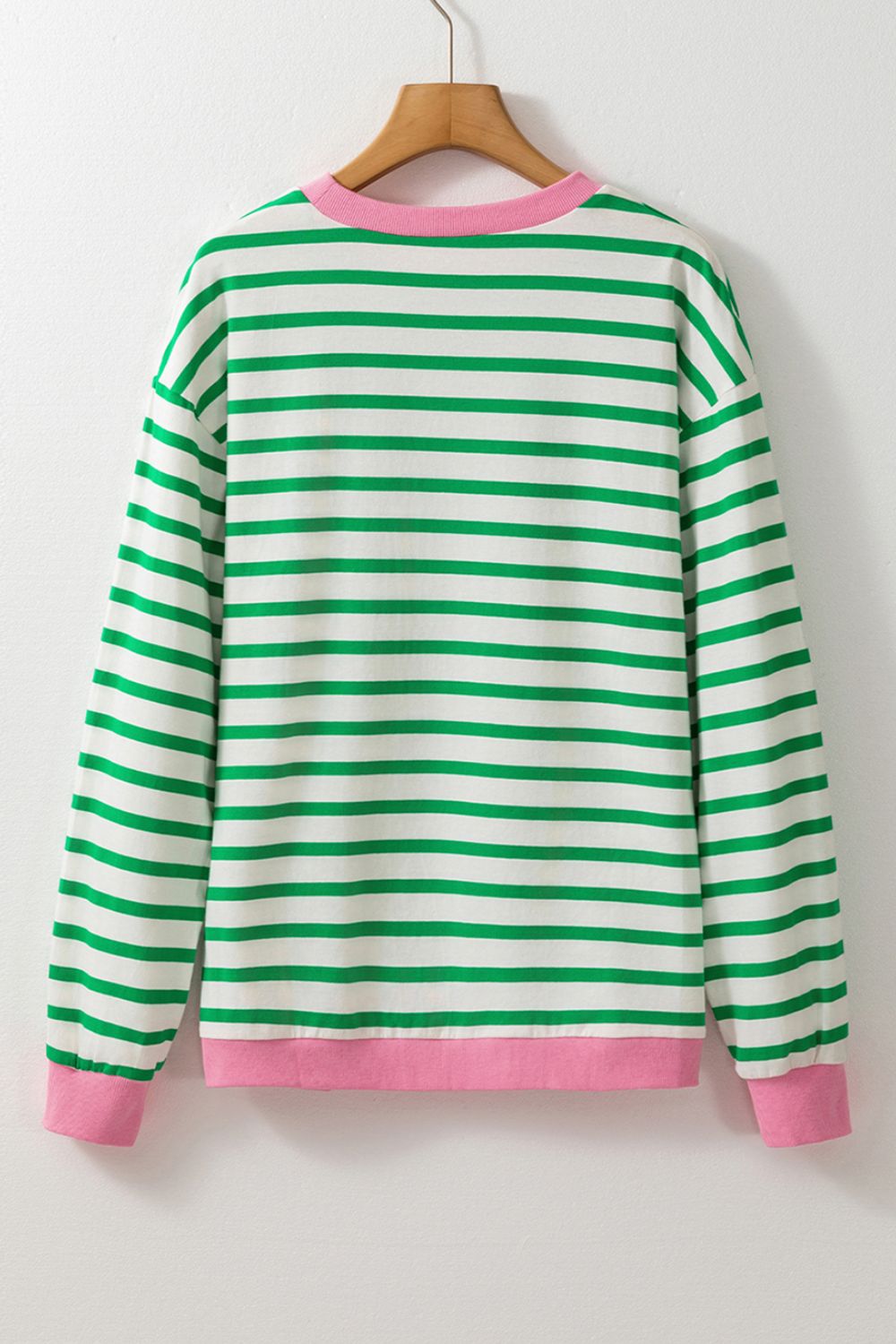 Striped Lucky Clover Long Sleeve Sweatshirt