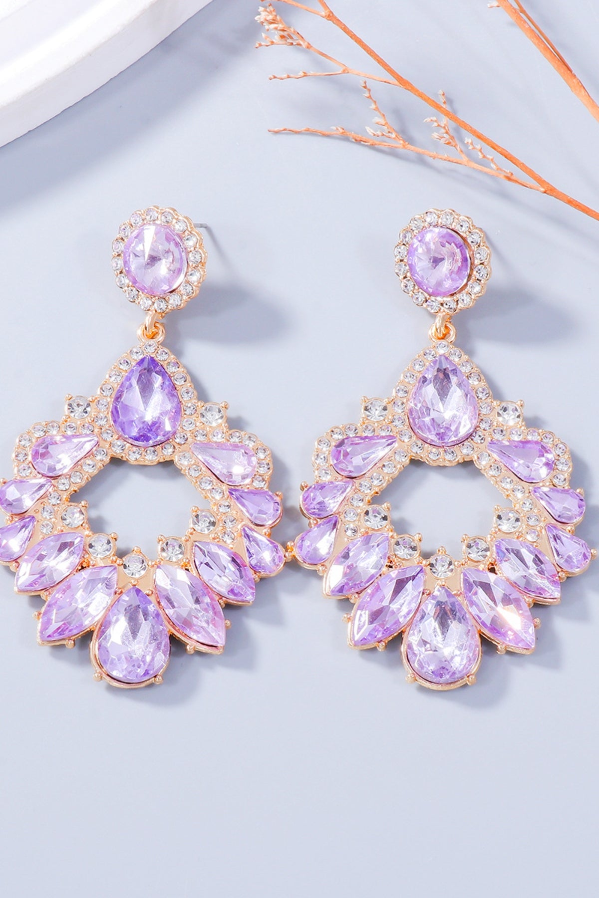 Alloy Rhinestone Dangle Earrings