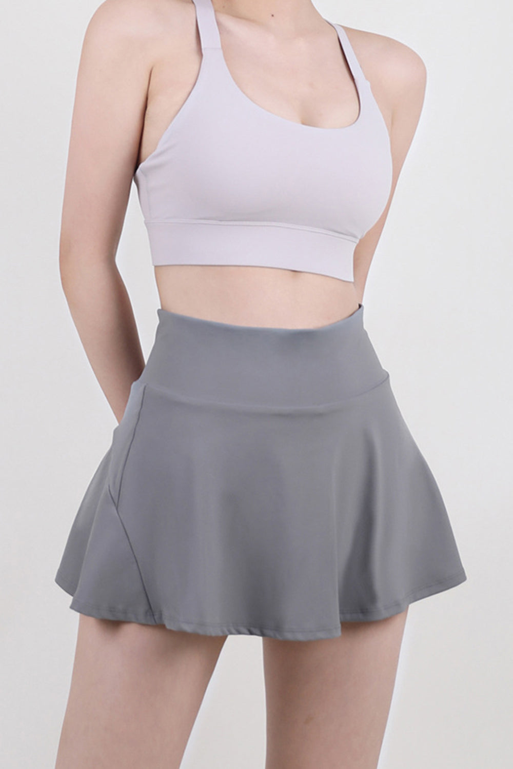 High Waist Pleated Active Skirt