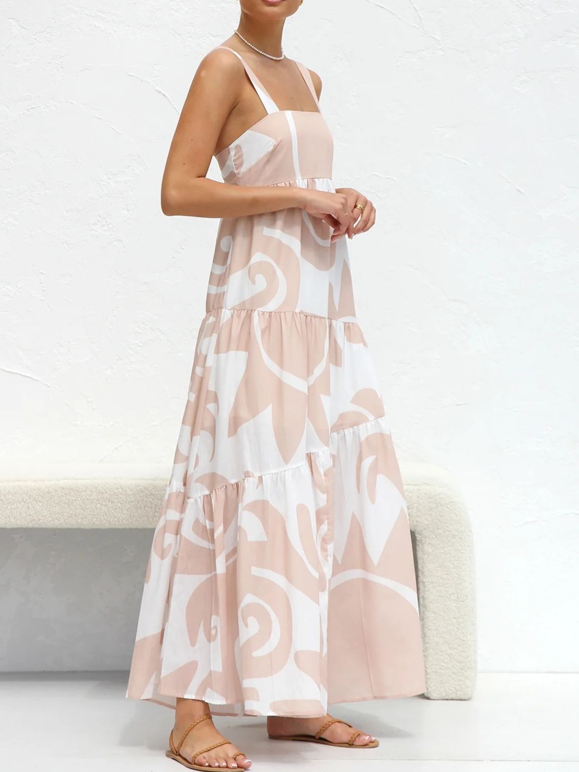 Square Neck Wide Strap Maxi Dress