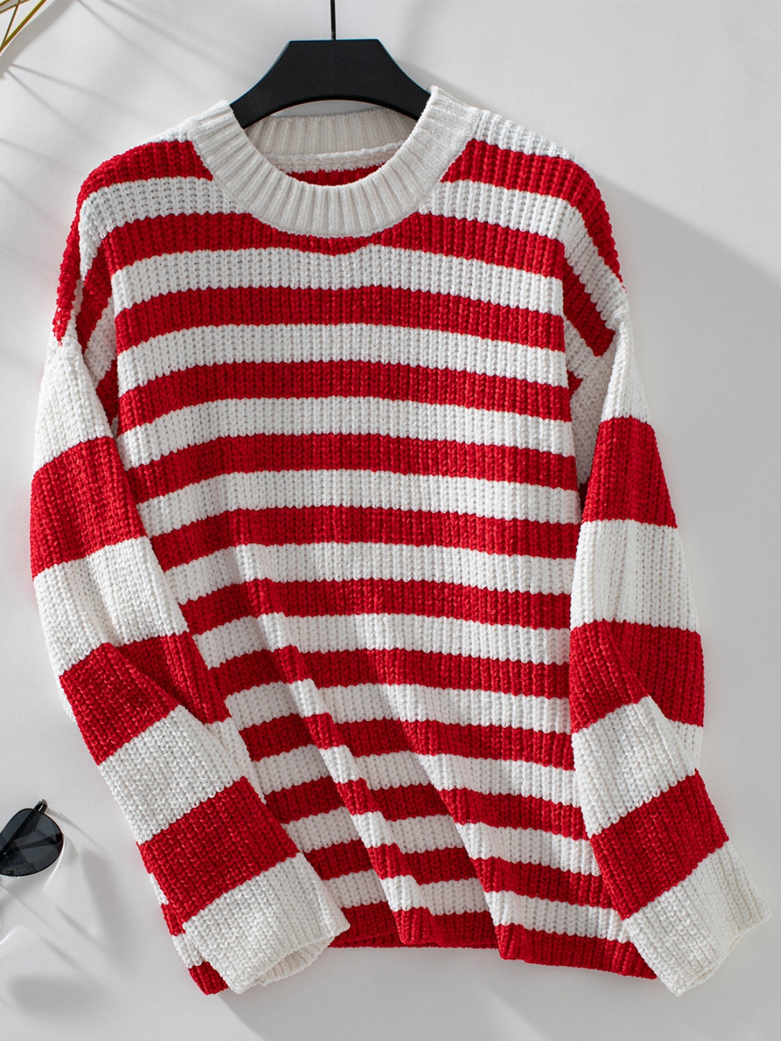 Striped Round Neck Long Sleeve Sweater