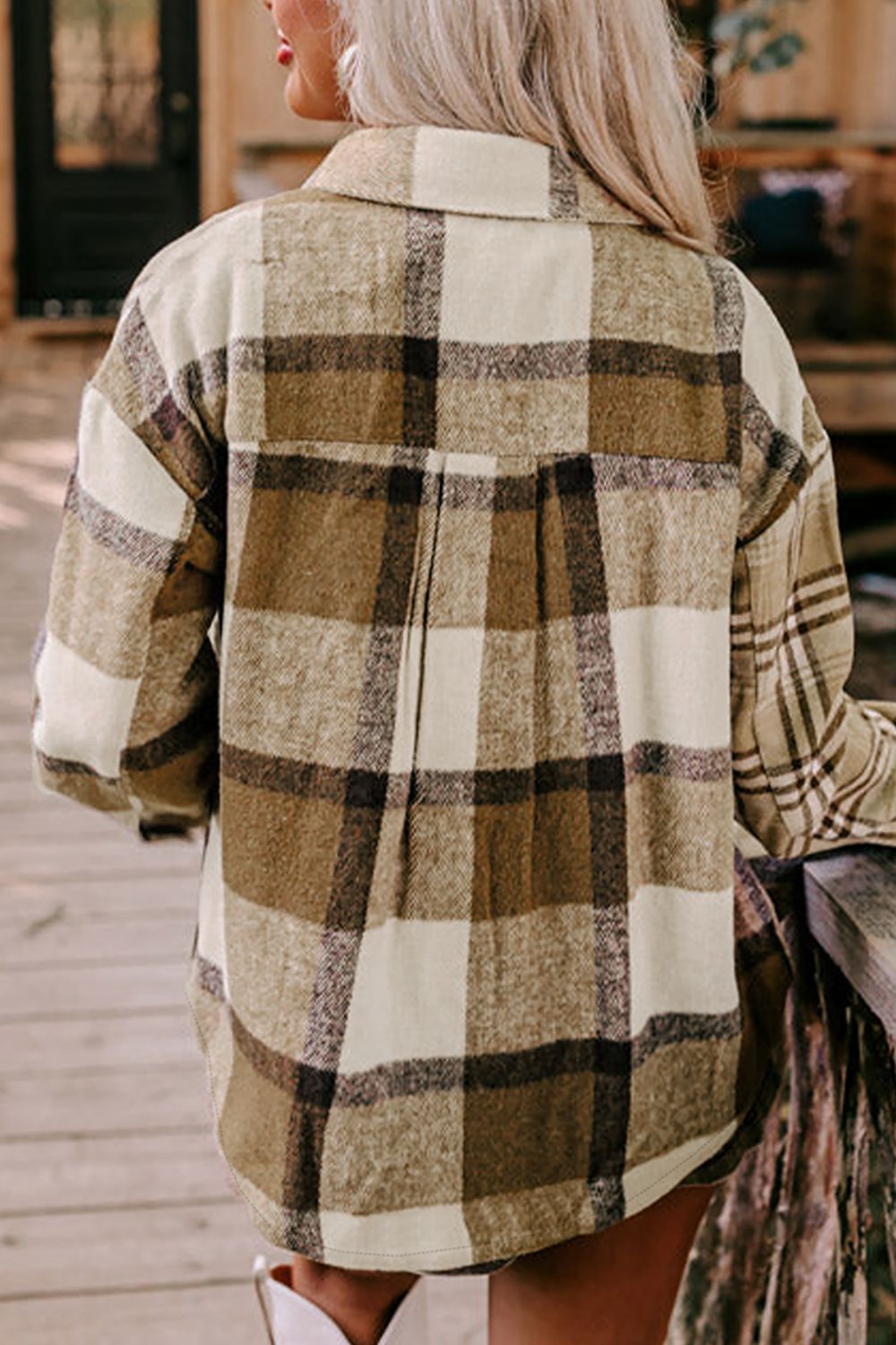 Plaid Button Up Flap Pocket Shacket