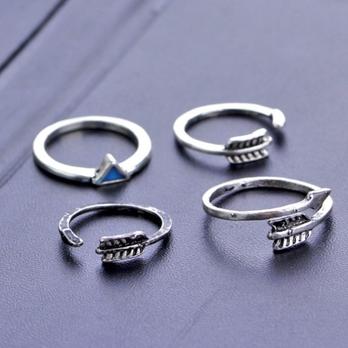 Alloy Turquoise 9-Piece Ring Set