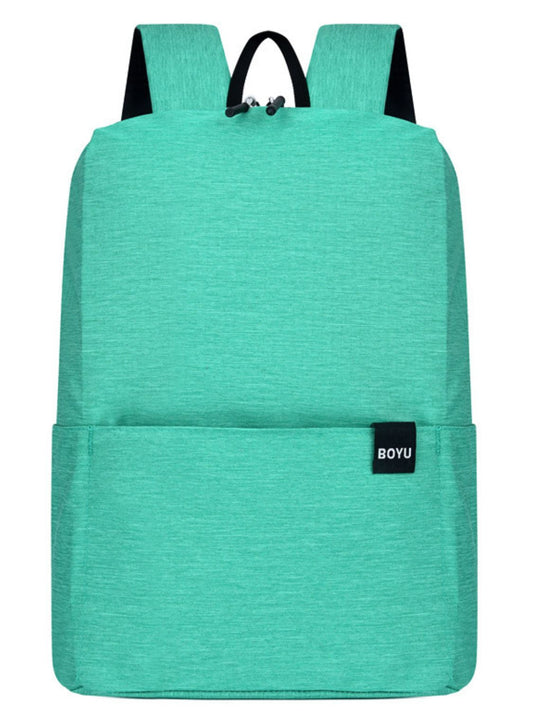 Solid Color Nylon Backpack Bag